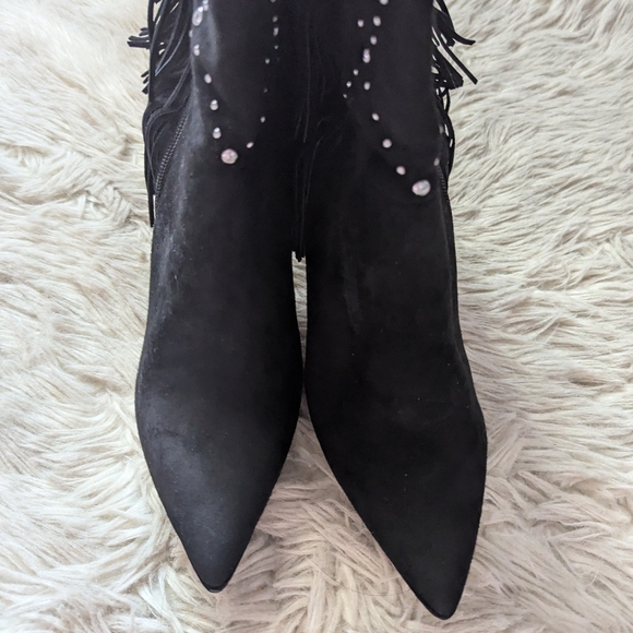 NWOT Vince Camuto Panaryaz Fringe Over the Knee Boots in Black - Picture 12 of 15